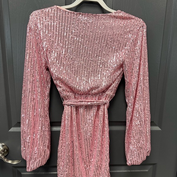 Bebe Sequin Tie Front Dress - Picture 6 of 7